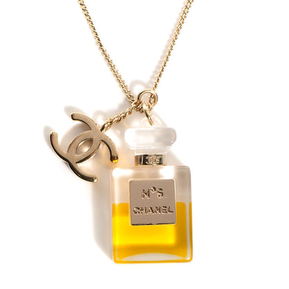 Chanel N°5 Perfume CC Necklace Gold 3 of 5