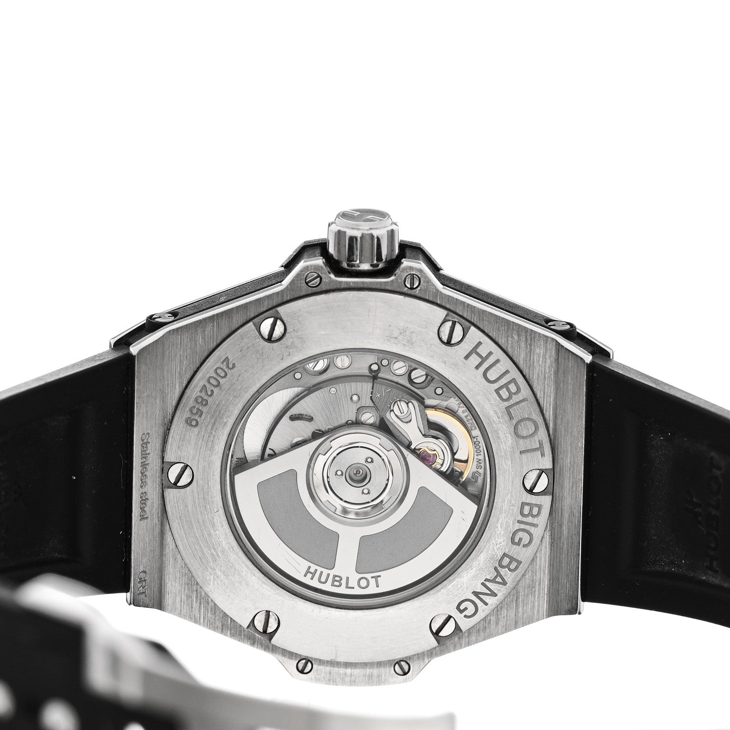 Hublot Stainless Steel Rubber Diamond Bezel 33mm Big Bang One Click Automatic Watch Black 485.SX.1270.RX 4 of 5
