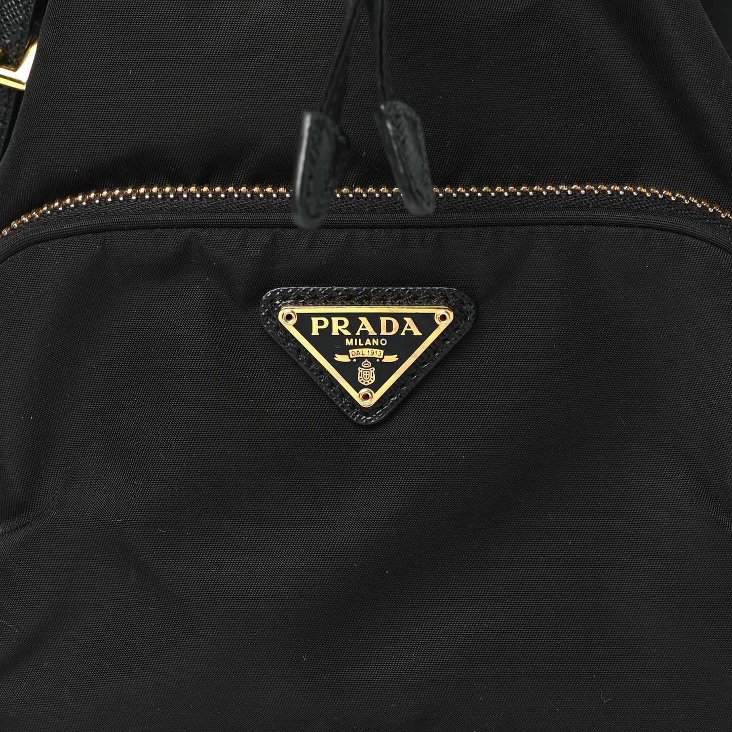 Re-Nylon Saffiano Duet Bucket Crossbody Bag Black