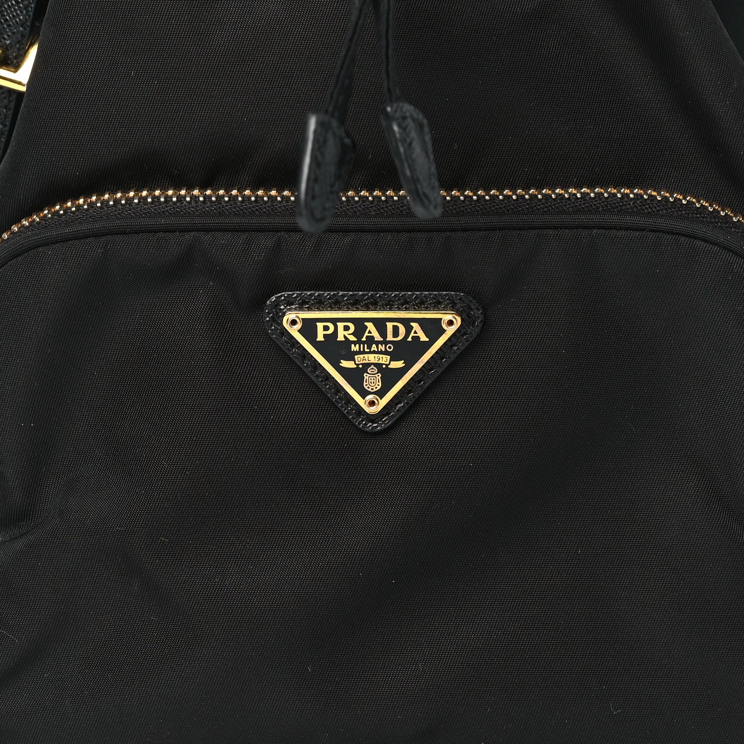 Prada Re-Nylon Saffiano Duet Bucket Crossbody Bag Black 8 of 10