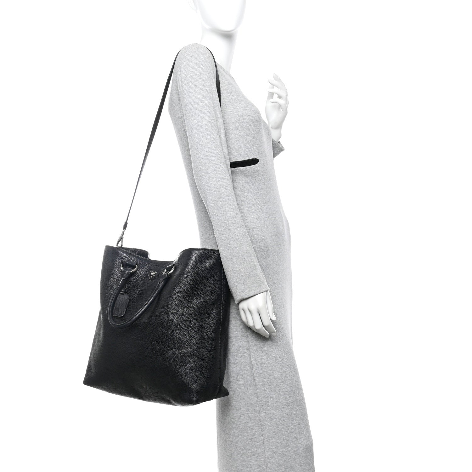 Prada Vitello Phenix Tote Black 2 of 15