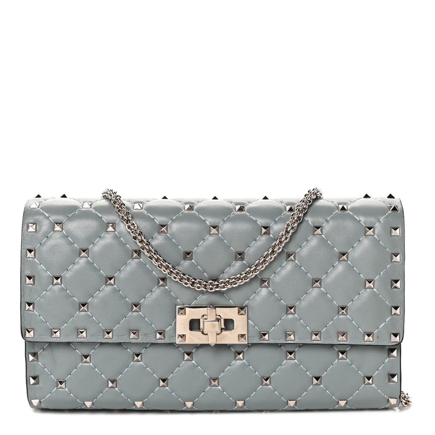 Valentino Garavani Nappa Rockstud Spike Wallet on Chain Nube 1 of 9