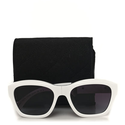 Chanel Acetate Metal Square Folding Sunglasses 6055-B White 8 of 8