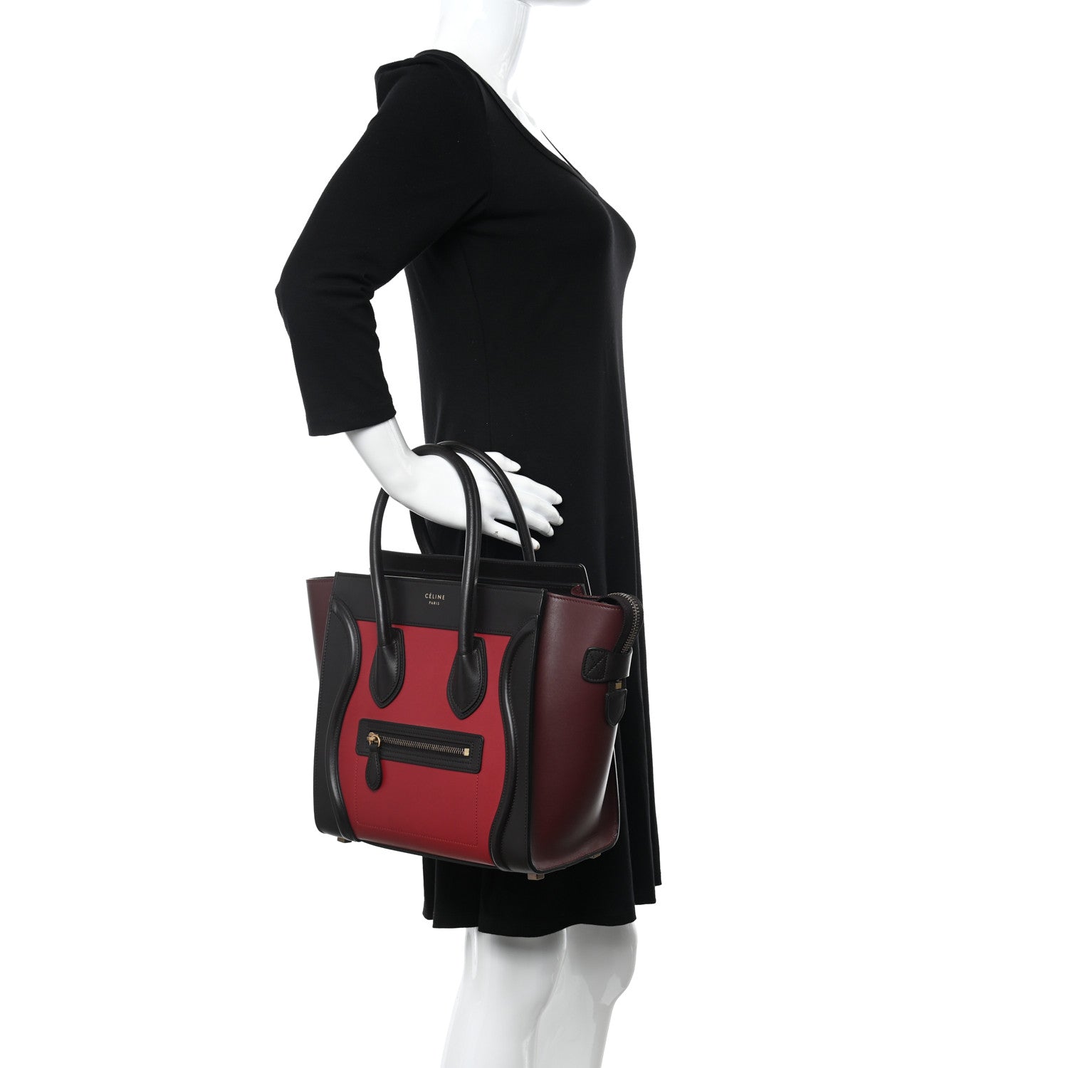 Celine Smooth Calfskin Micro Tri-Color Luggage Micro Red 2 of 9
