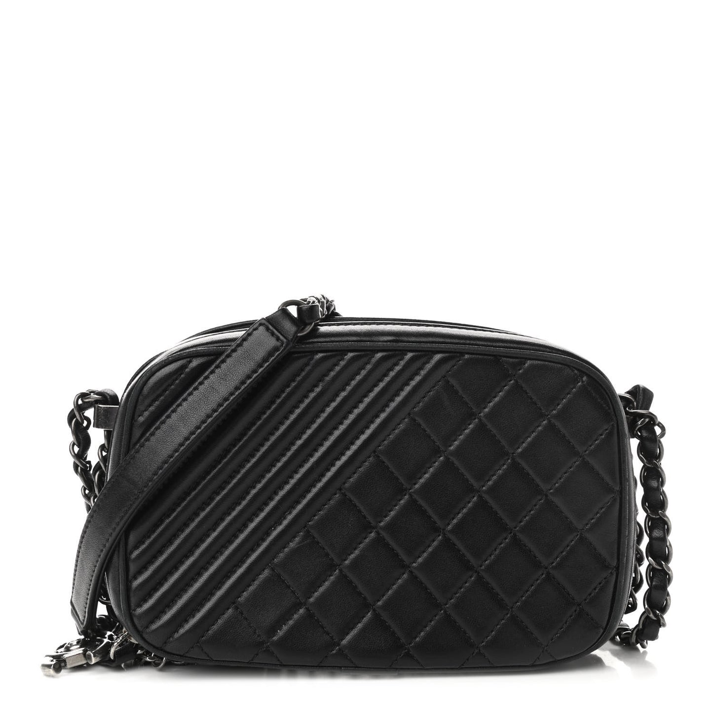 Lambskin Small Coco Boy Camera Case Black
