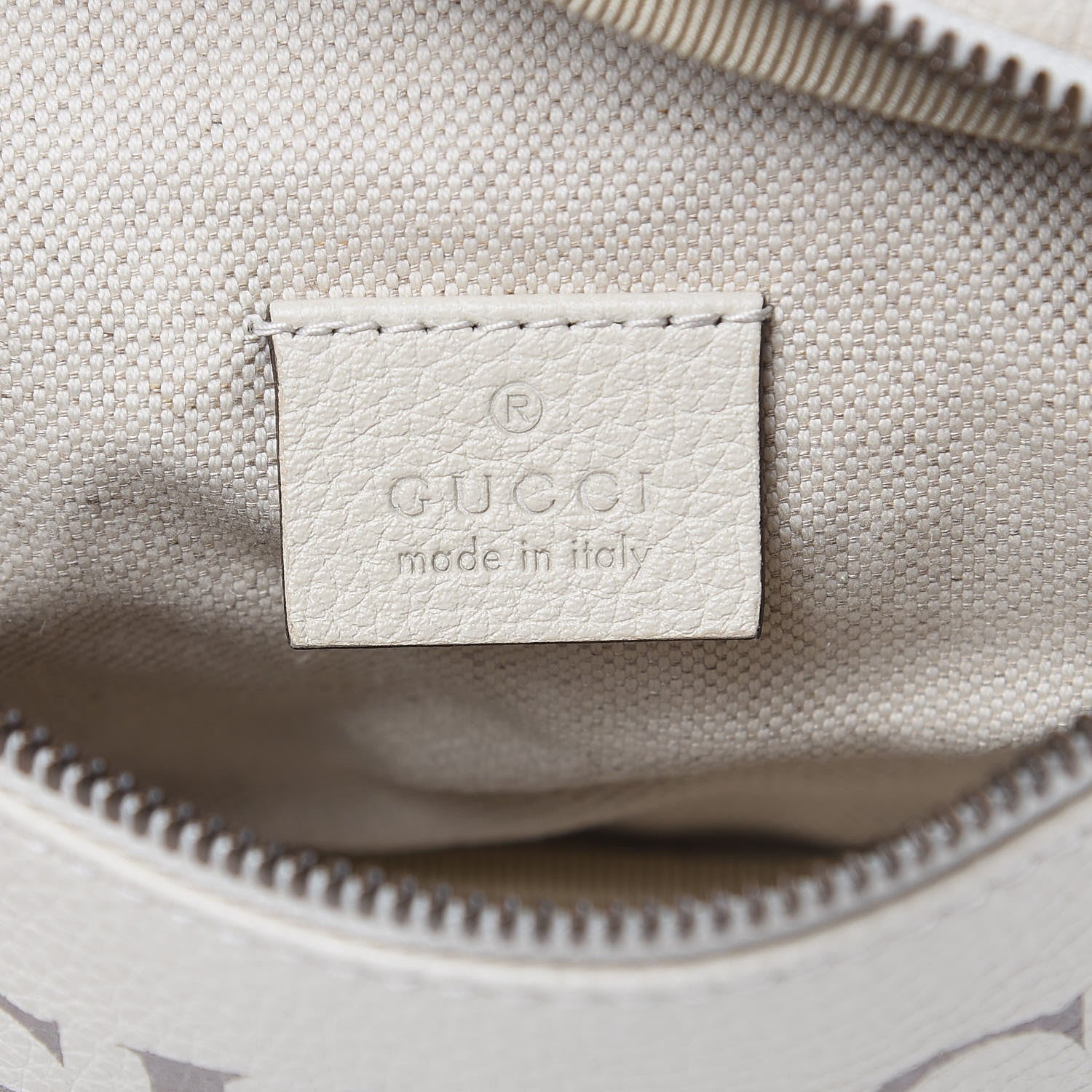 Gucci Grained Calfskin Small Logo Belt Bag White 6 of 7