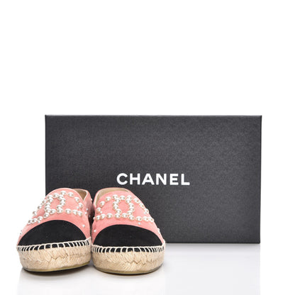 Chanel Suede Pearl CC Espadrilles 38 Pink 10 of 10
