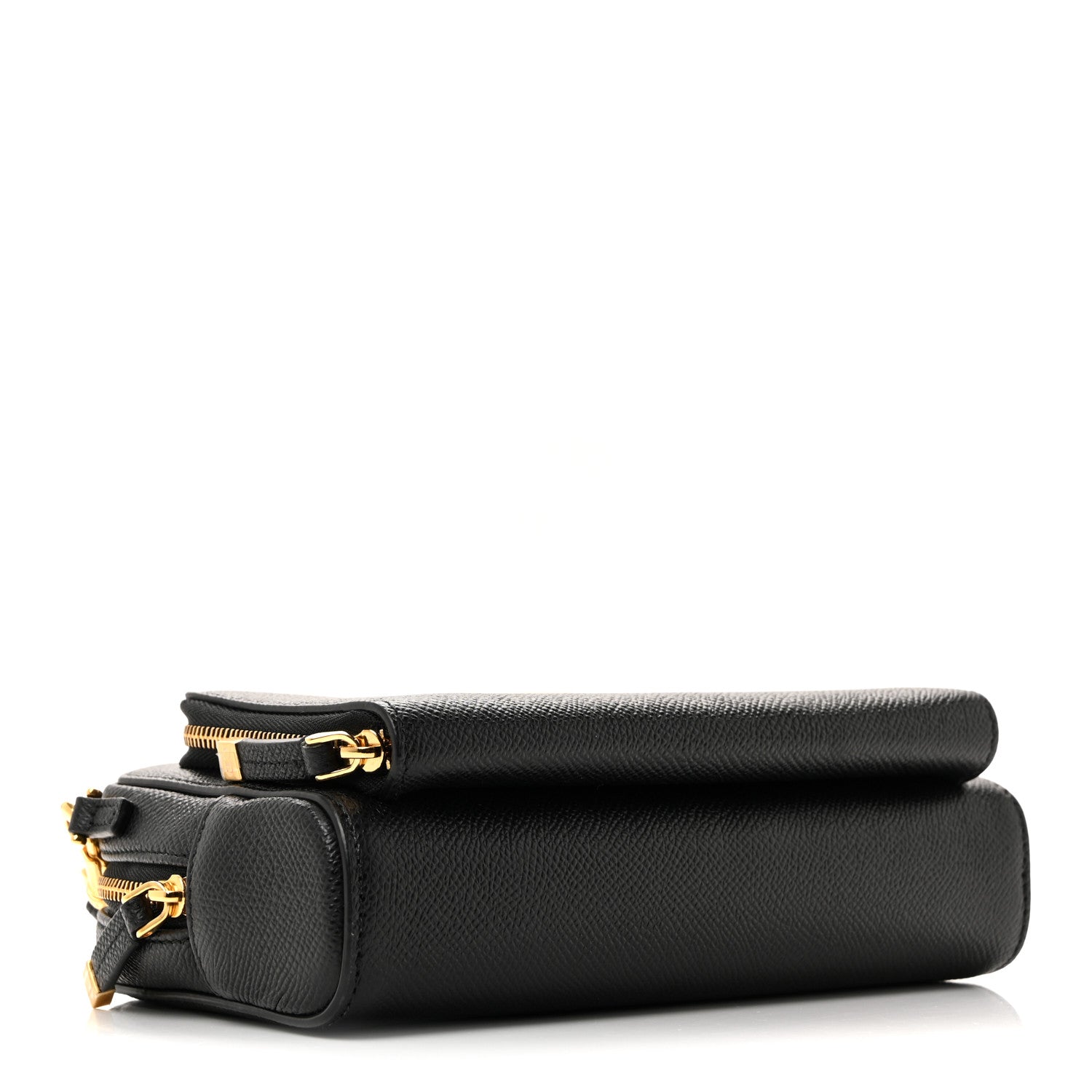 Christian Dior Grained Calfskin Caro Double Pouch Black 4 of 12