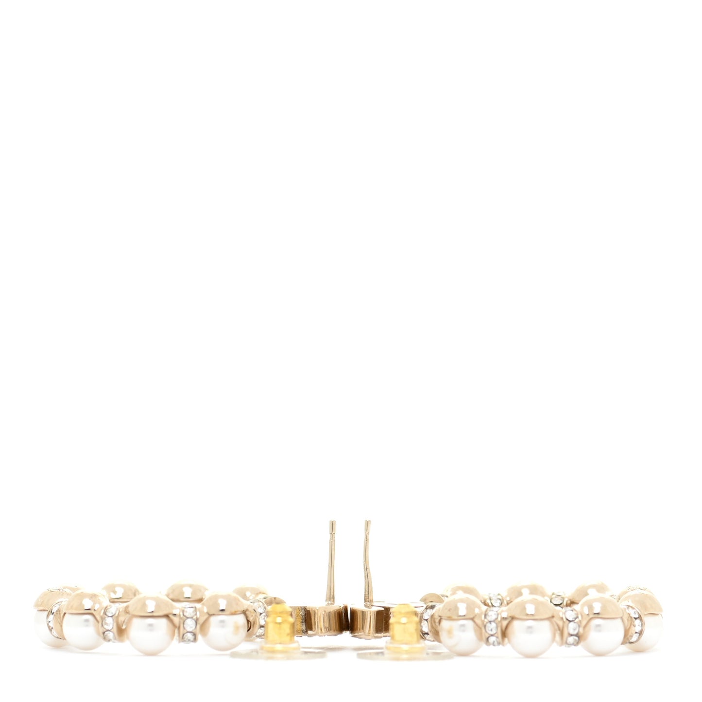 Pearl Crystal Nefertiti CC Drop Earrings Gold