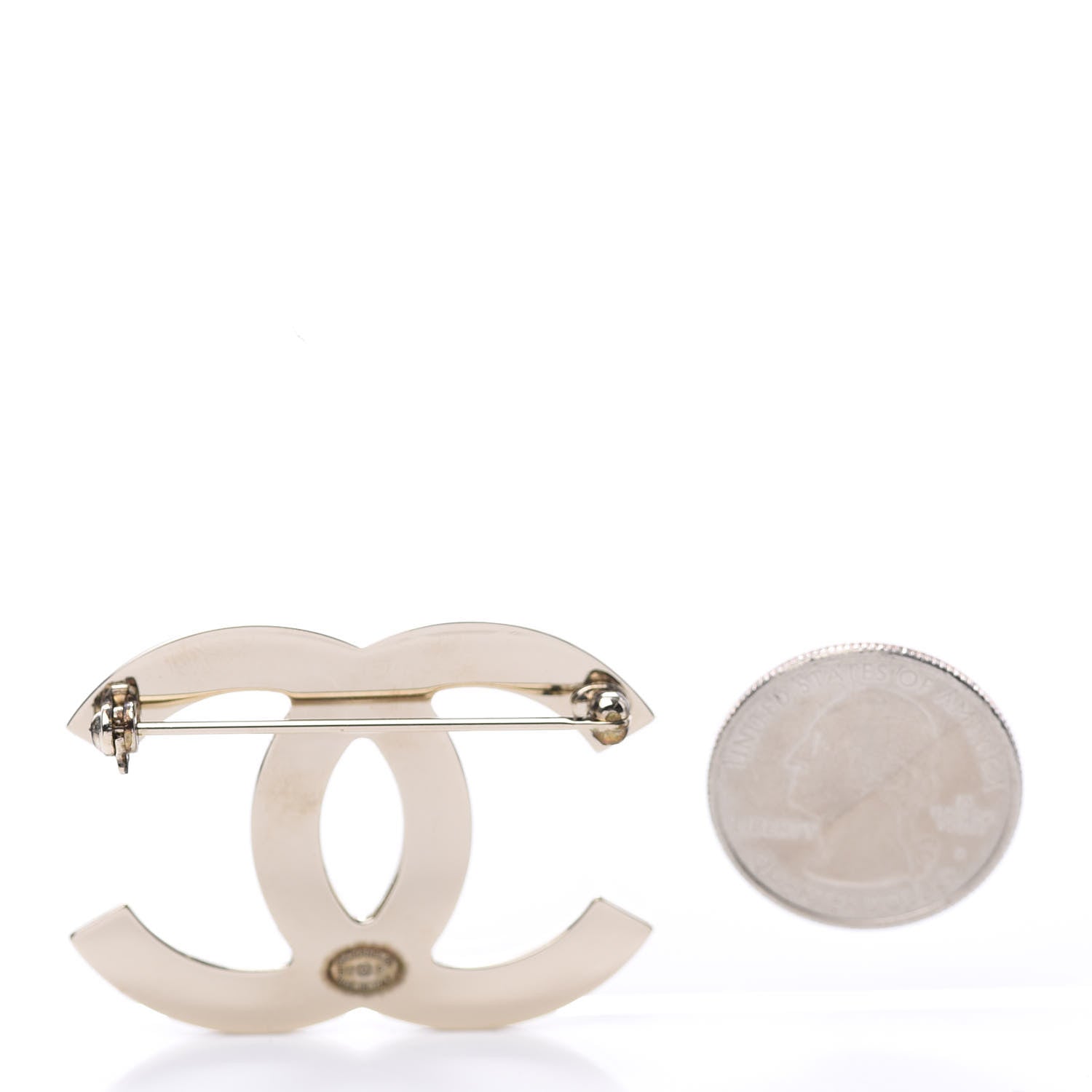 Chanel Metal CC Brooch Light Gold 2 of 4