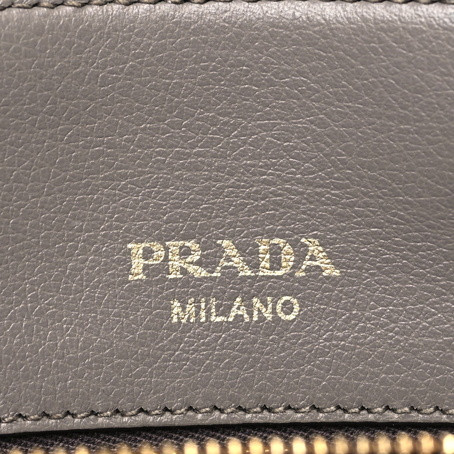Prada Glace Calfskin Embossed Logo Tote Argilla 6 of 10