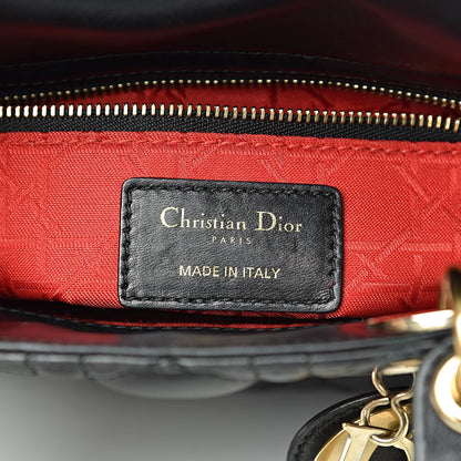Christian Dior Lambskin Cannage Small Lucky Badges My Lady Dior Black 6 of 11