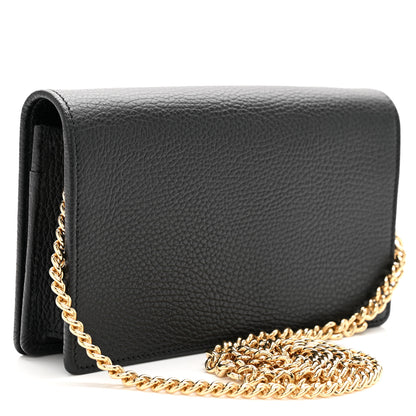 Gucci Calfskin Mini GG Marmont Chain Wallet Black 3 of 10