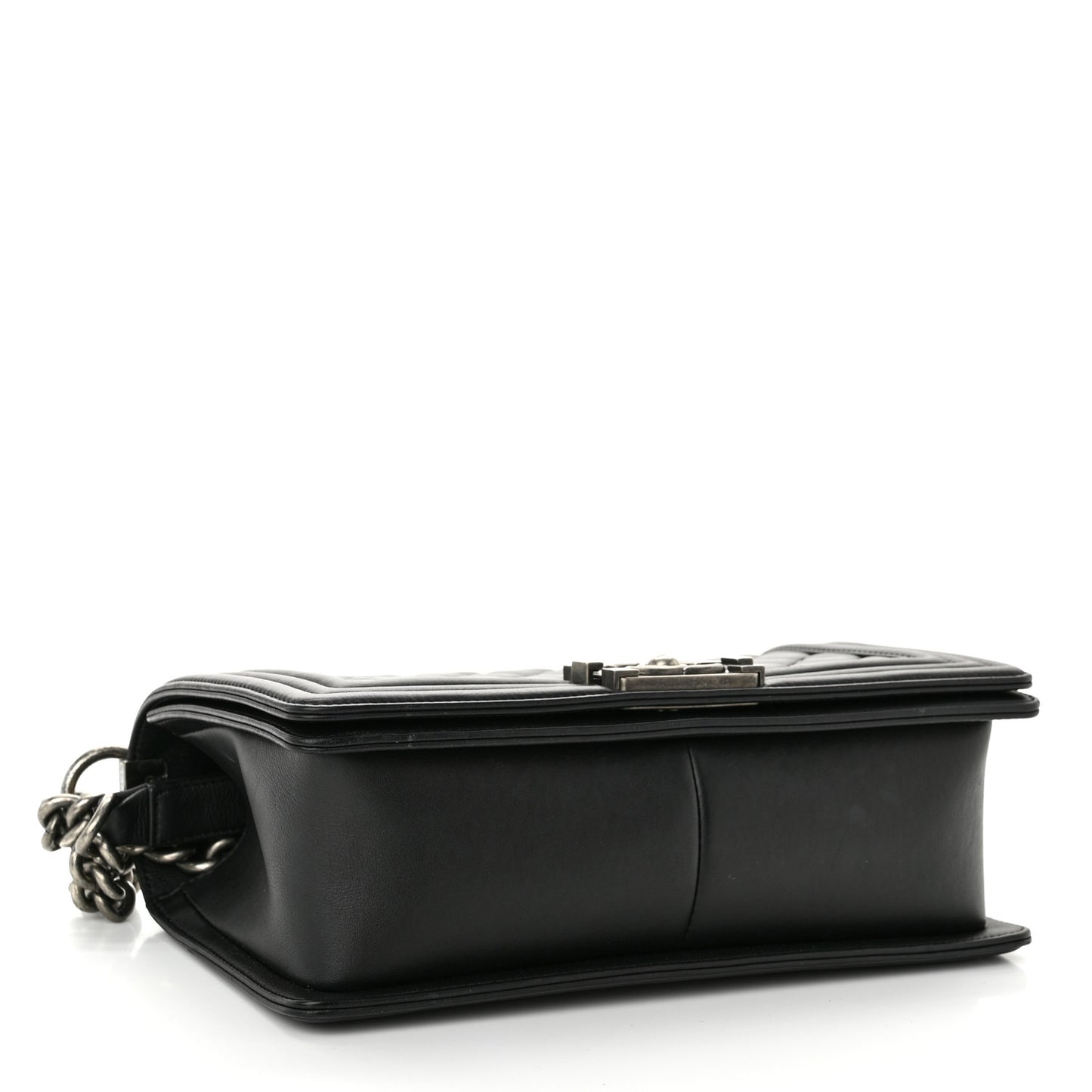 Calfskin Quilted Medium Boy Flap Black