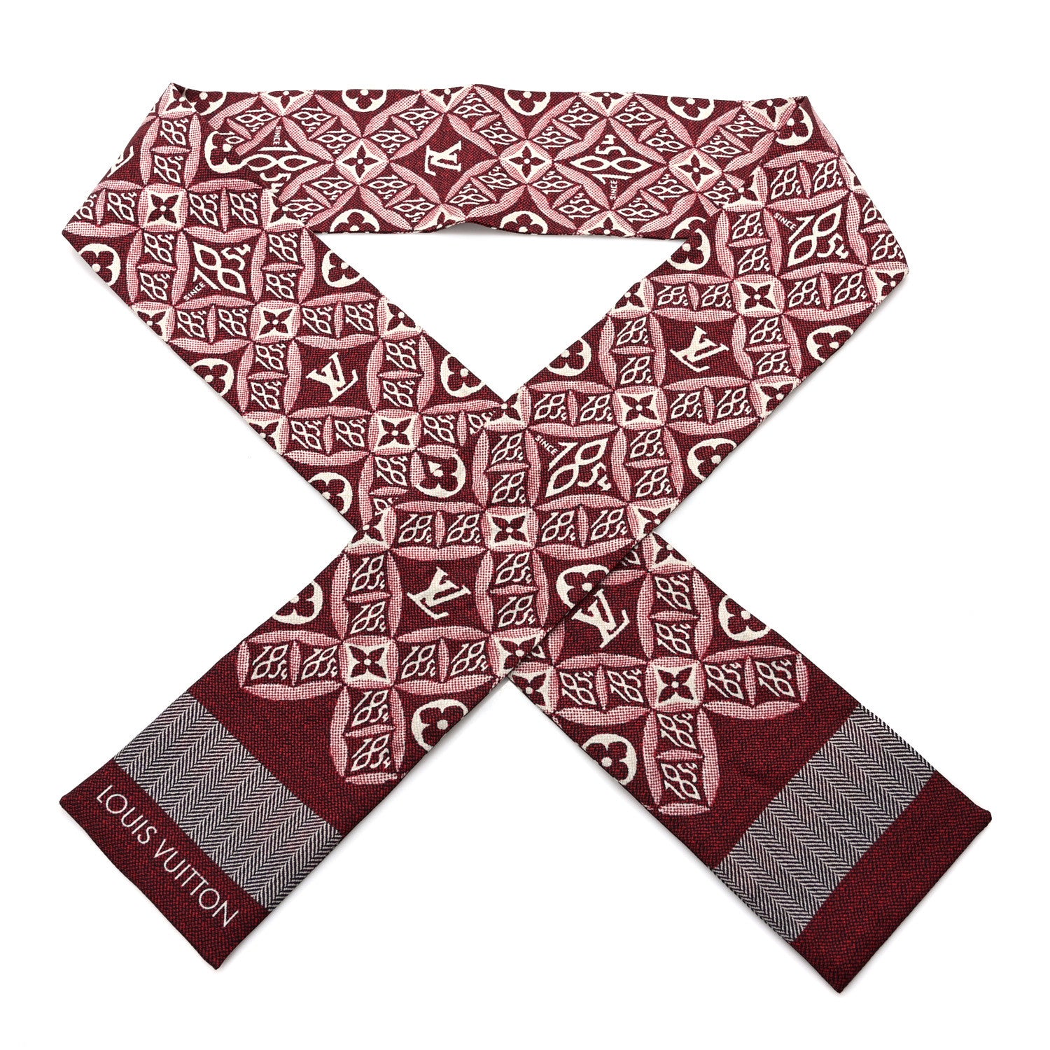 Louis Vuitton Silk Since 1854 Bandeau Bordeaux 1 of 3