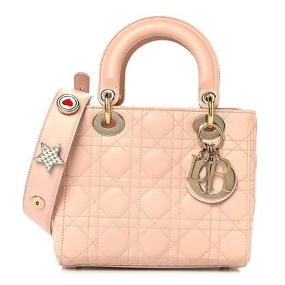 Christian Dior Lambskin Cannage Small Lucky Badges My Lady Dior Light Pink 1 of 12