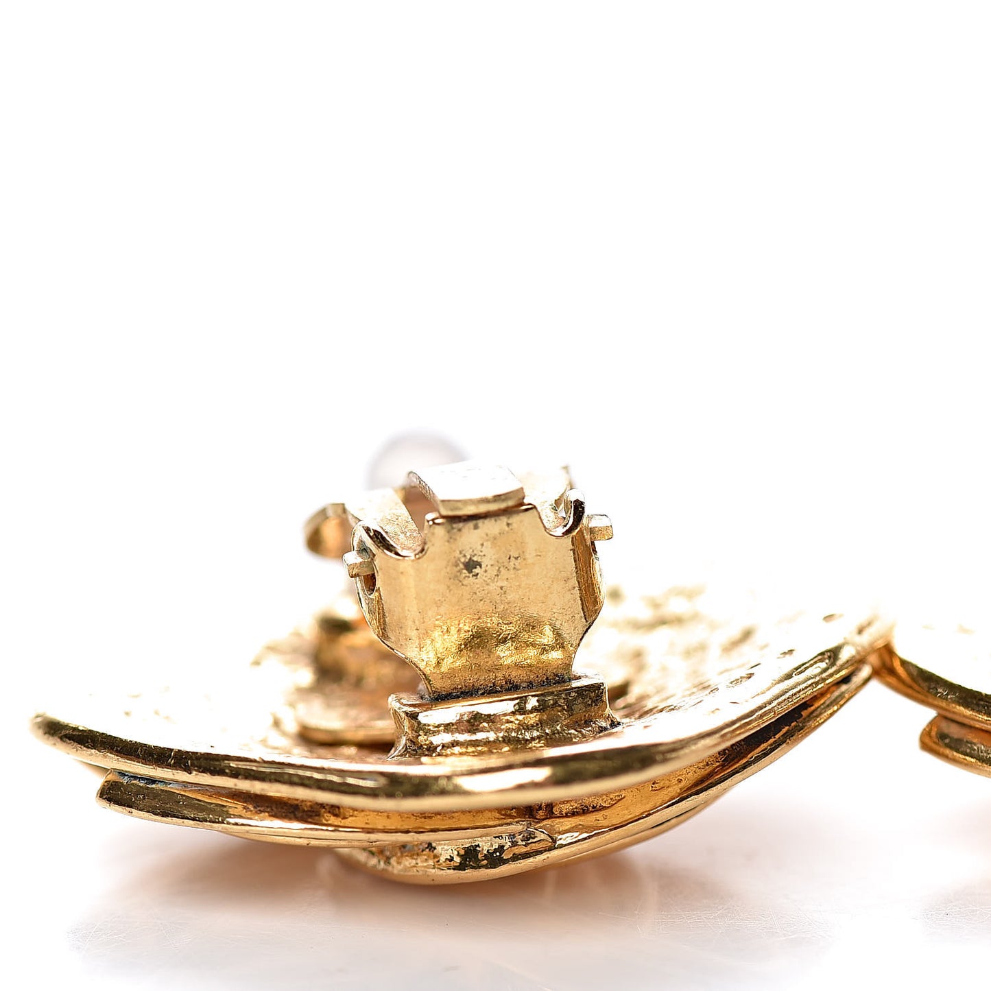 CC Square Clip On Earrings Gold
