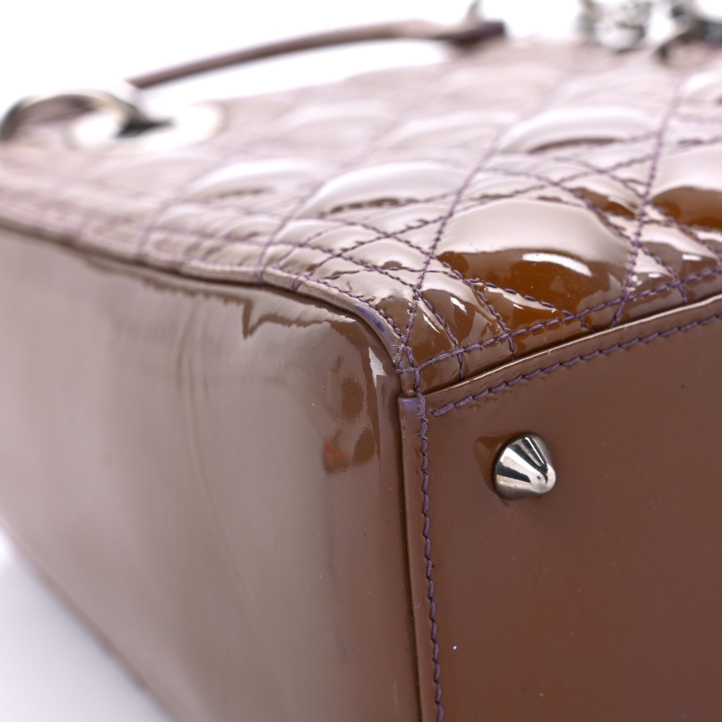 Patent Cannage Medium Lady Dior Brown