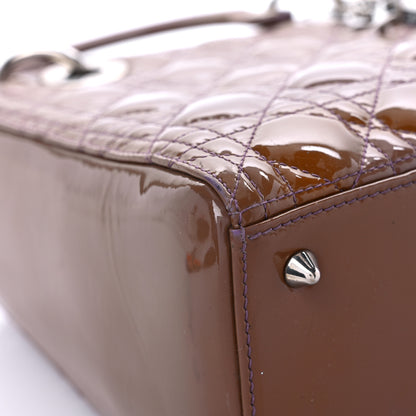 Christian Dior Patent Cannage Medium Lady Dior Brown 7 of 20