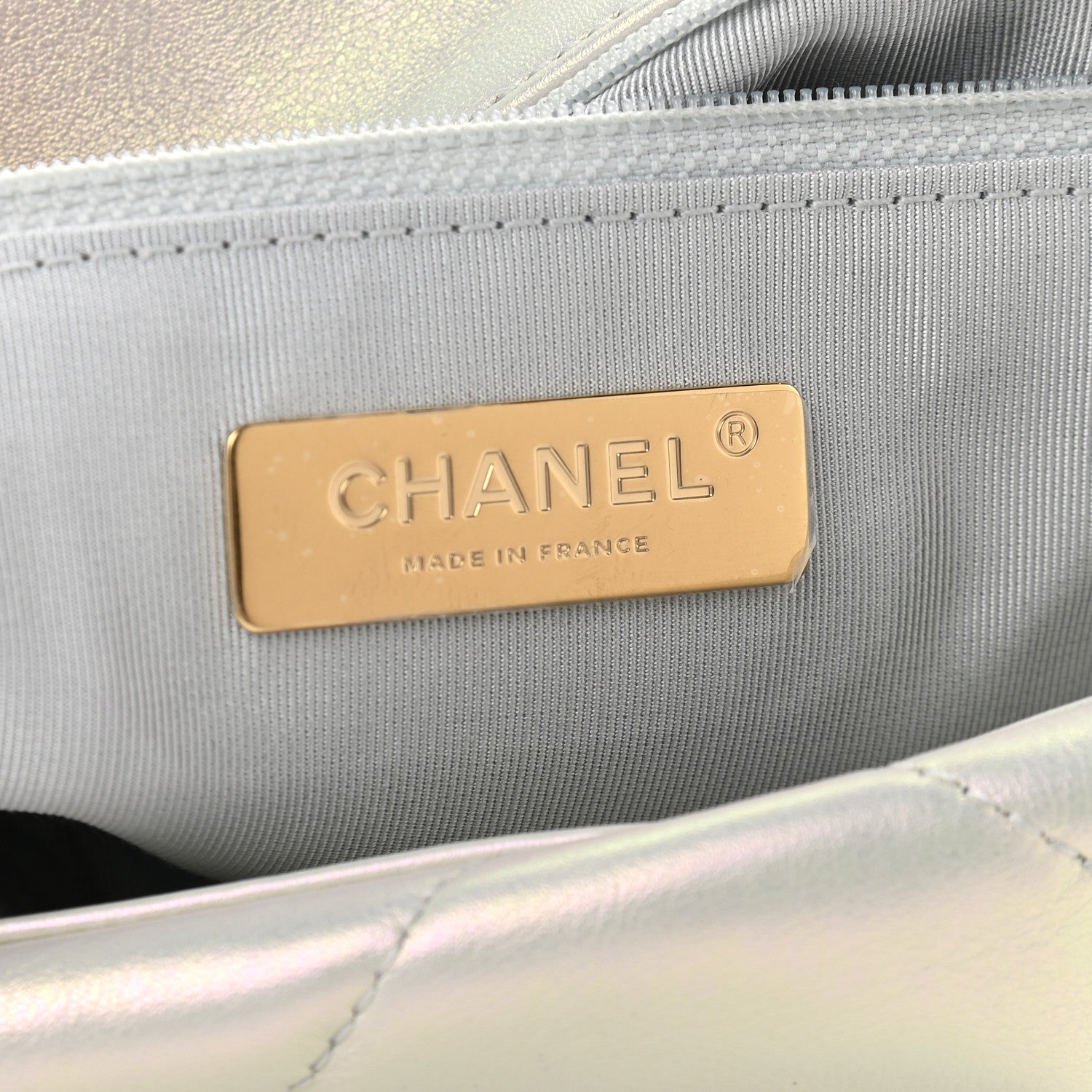Chanel Iridescent Calfskin Quilted Medium Chanel 19 Flap White 6 of 9
