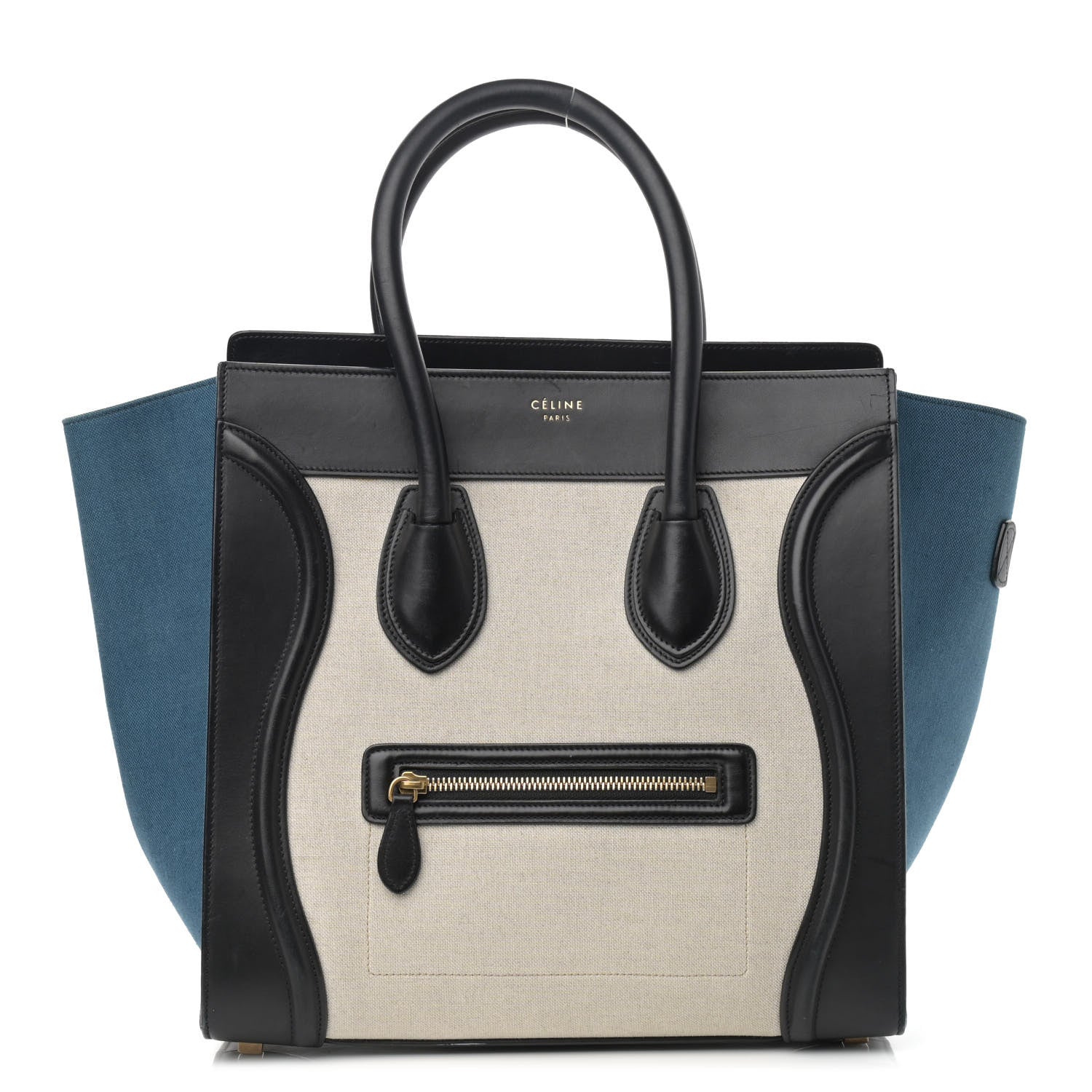 Celine Canvas Smooth Calfskin Mini Tri-Color Luggage Royal 1 of 16