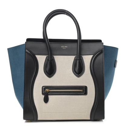 Celine Canvas Smooth Calfskin Mini Tri-Color Luggage Royal 1 of 16