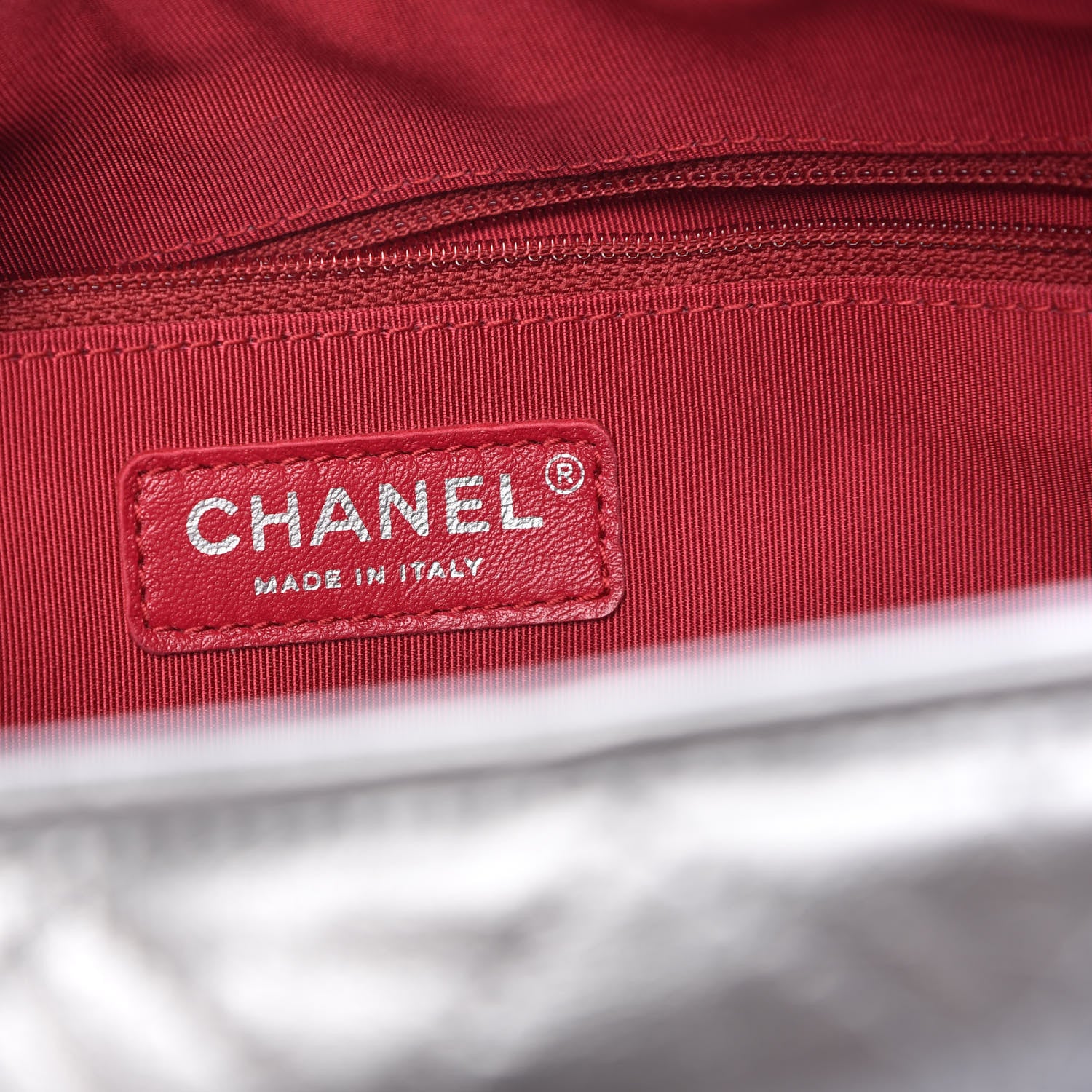 Chanel Metallic Lambskin Calfskin Quilted Medium Gabrielle Hobo Silver 6 of 9