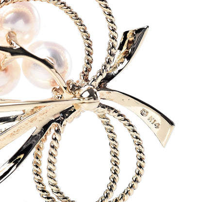 Mikimoto 14K Yellow Gold Akoya Pearl 5.5-7.5mm Pin Brooch 4 of 5