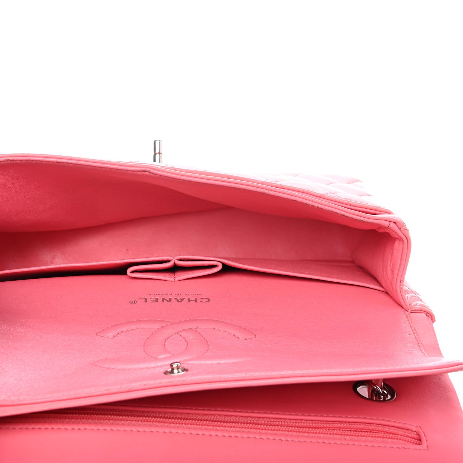 Chanel Patent Quilted Medium Double Flap Pink 4 of 4