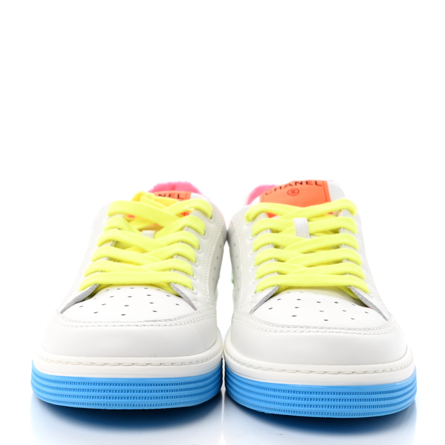 Chanel Calfskin Womens Logo Sneakers 39 White Multicolor 2 of 21