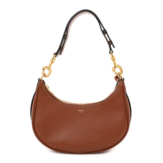 Smooth Calfskin Medium Strap Ava Shoulder Bag Tan
