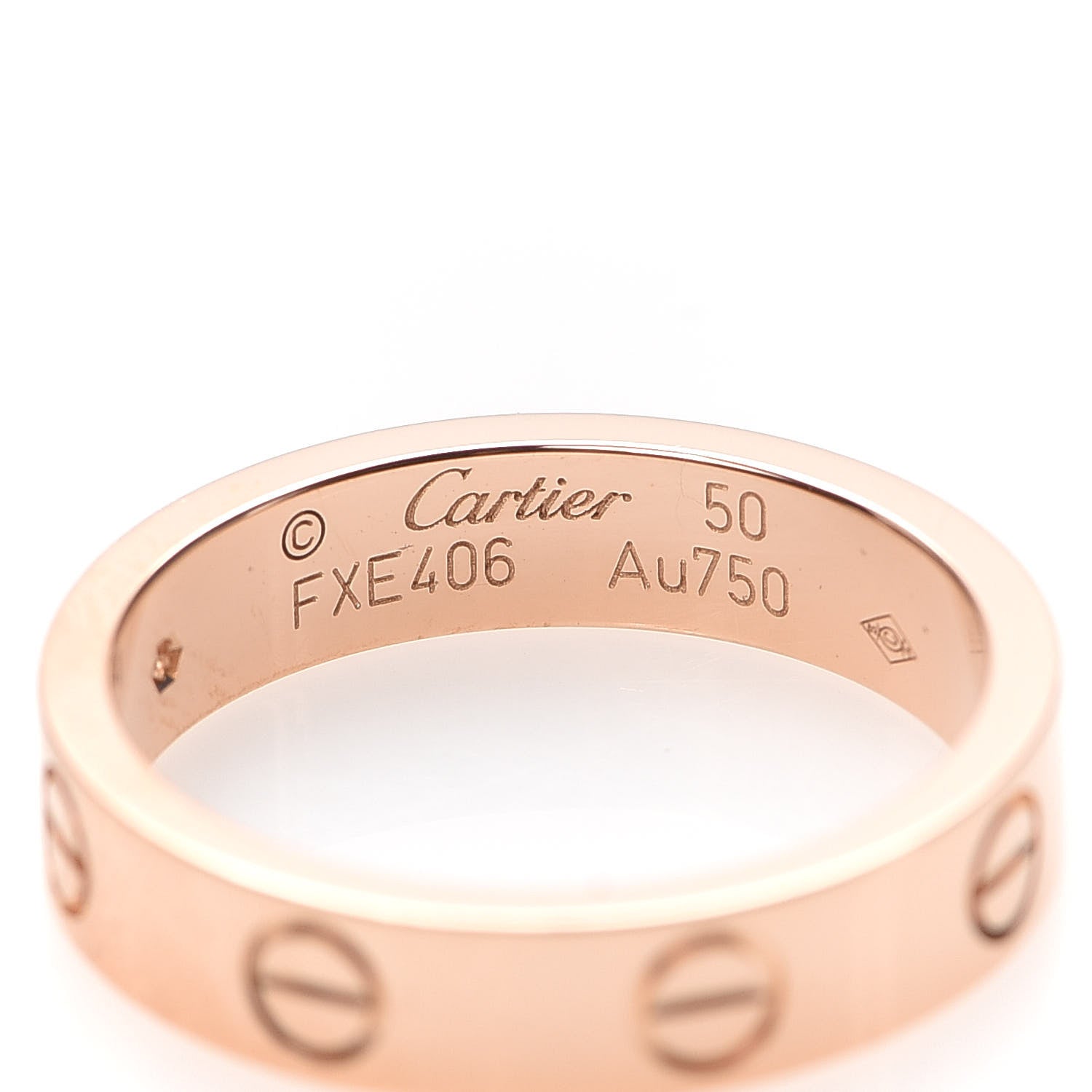 Cartier 18K Pink Gold Diamond 4mm LOVE Wedding Band Ring 50 5.25 4 of 5