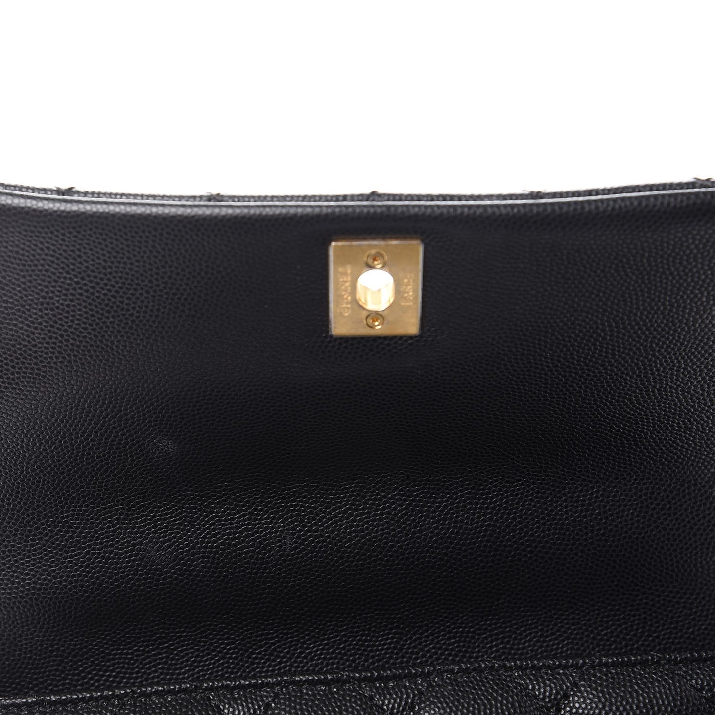 Caviar Lizard Quilted Mini Coco Handle Flap Black