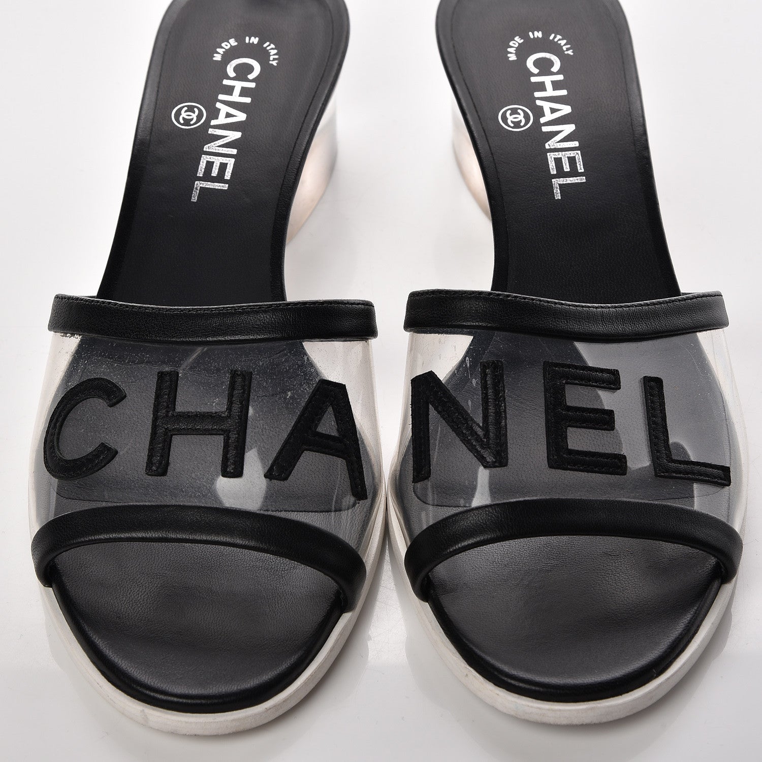 Chanel PVC Lambskin Logo Mules 40 Black 11 of 13