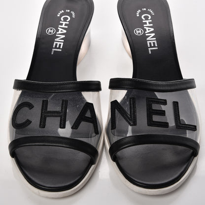 Chanel PVC Lambskin Logo Mules 40 Black 11 of 13