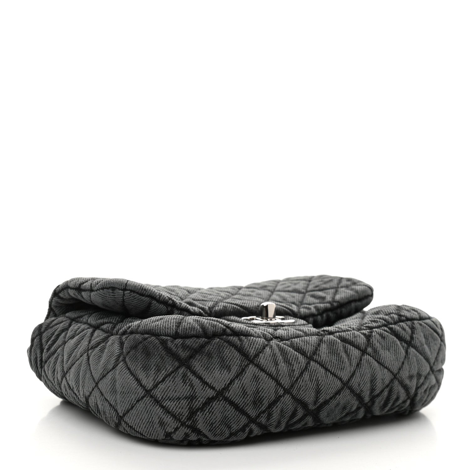 Chanel Washed Denim Quilted Small Denimpression Flap Grey Black 4 of 11