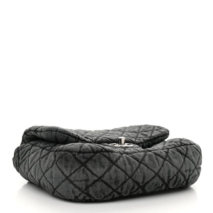 Chanel Washed Denim Quilted Small Denimpression Flap Grey Black 4 of 11