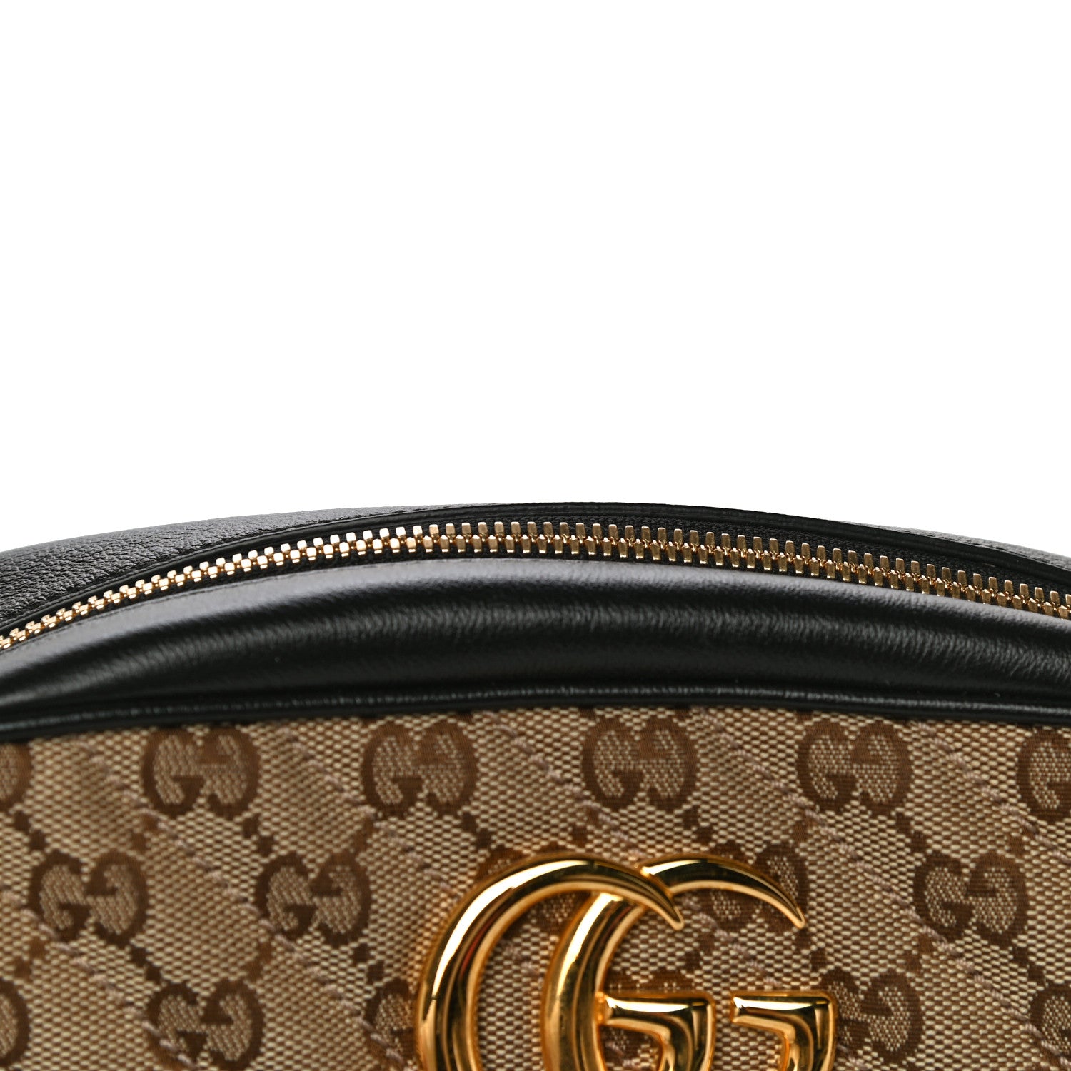 Gucci Monogram Matelasse Diagonal Small GG Marmont Chain Shoulder Bag Beige Black 11 of 12