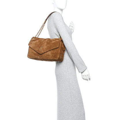Saint Laurent Suede Large Calypso Caramel Cognac 2 of 11