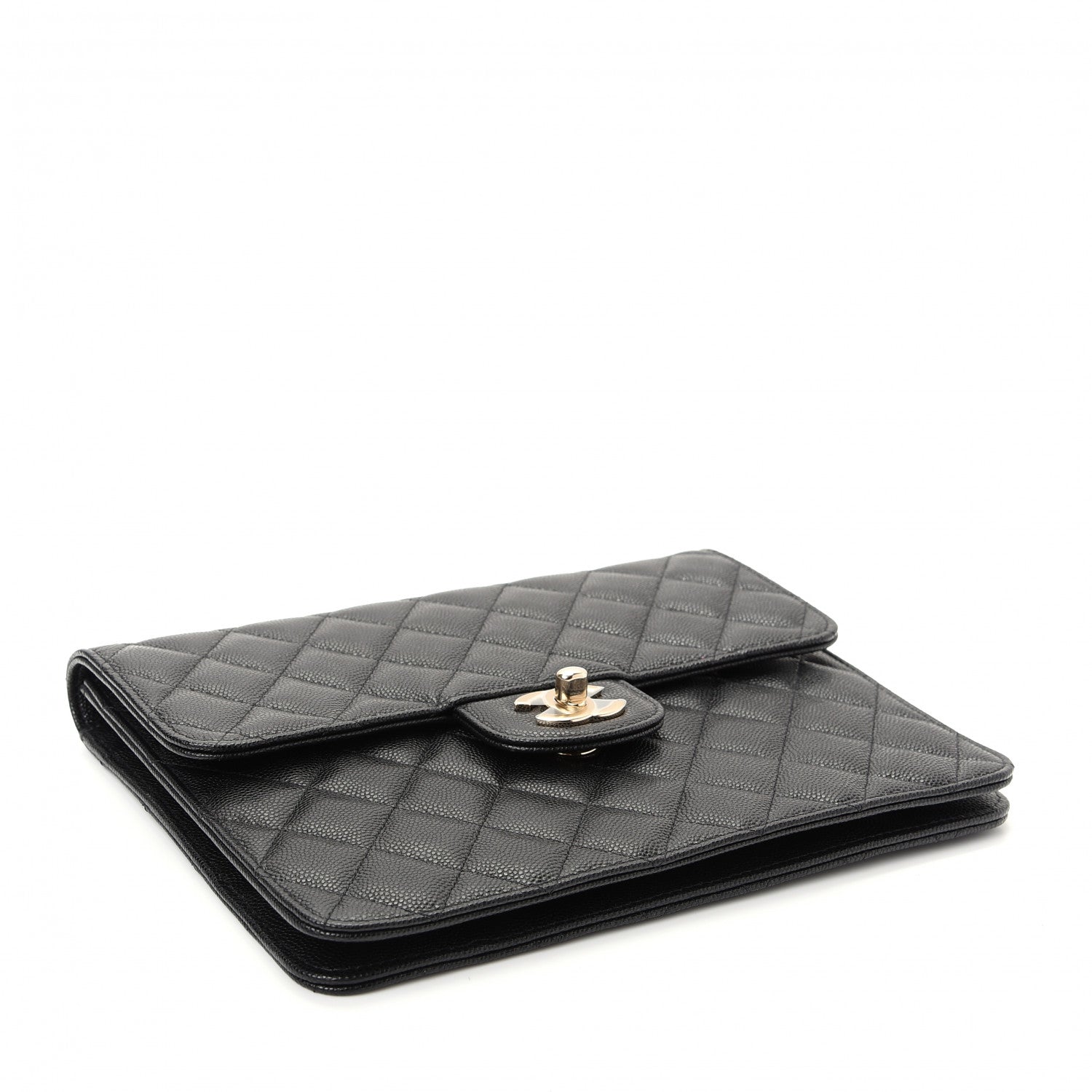 Chanel Caviar Quilted Square Flap Clutch Black 3 of 8