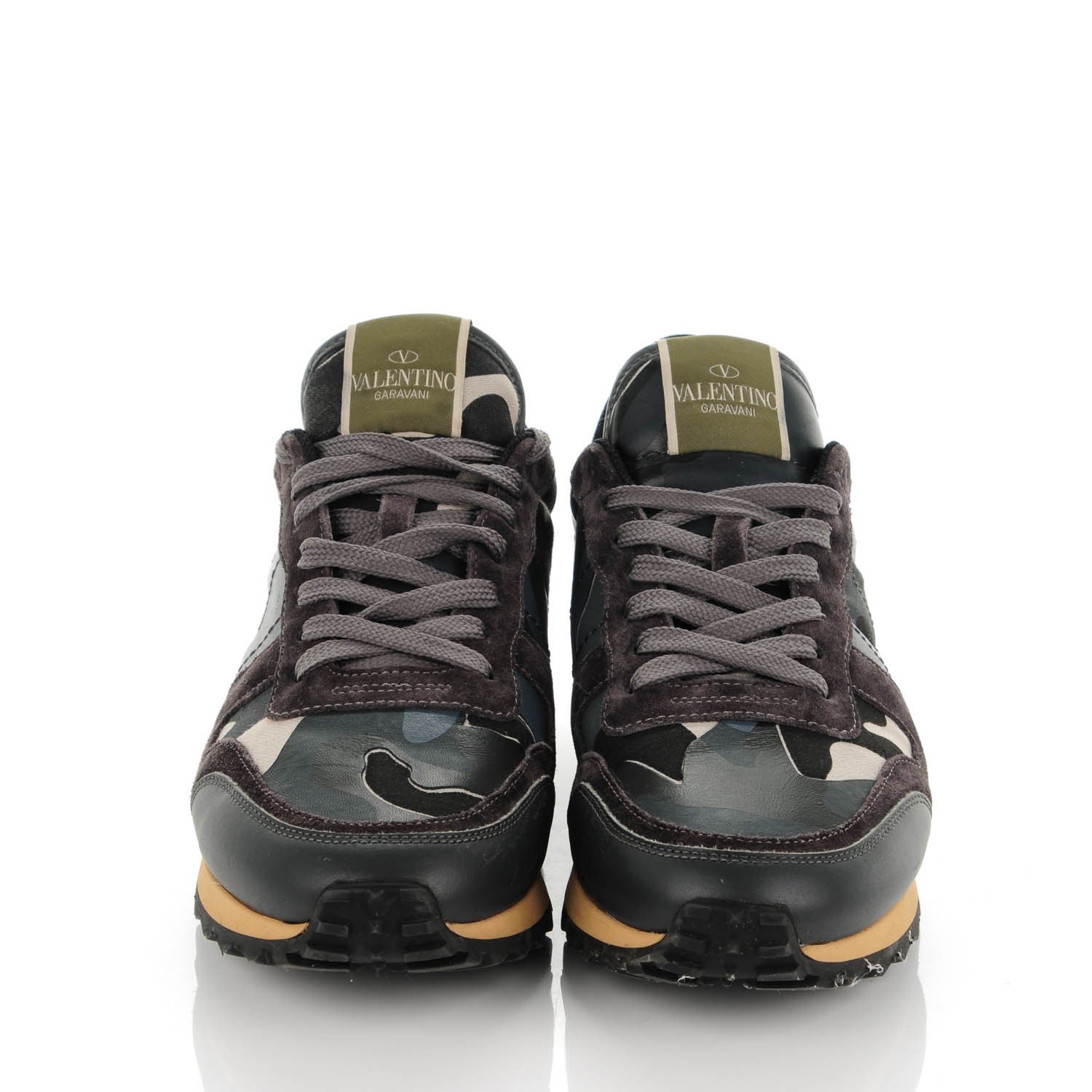 Valentino Garavani Nappa Suede Camouflage Womens Rockrunner Sneakers 40 Multicolor 2 of 8