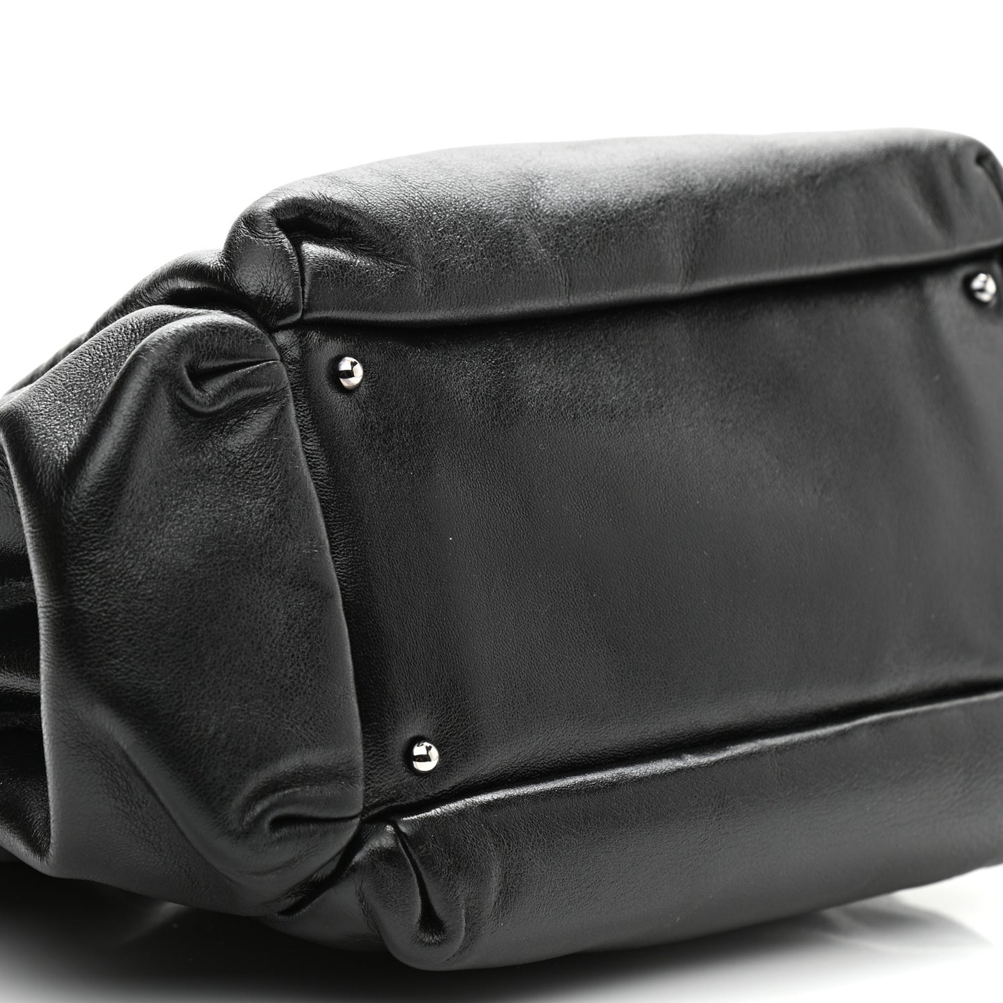 Lambskin Lax Accordion Hobo Black Pink