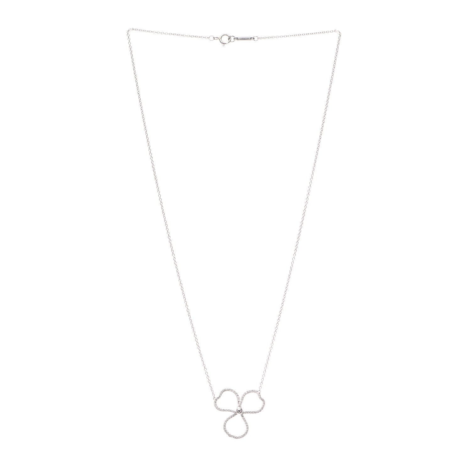 Tiffany Platinum Diamond Large Paper Flowers Pendant Necklace 3 of 6