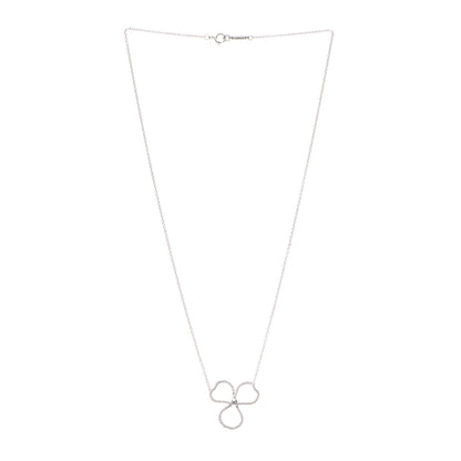 Tiffany Platinum Diamond Large Paper Flowers Pendant Necklace 3 of 6
