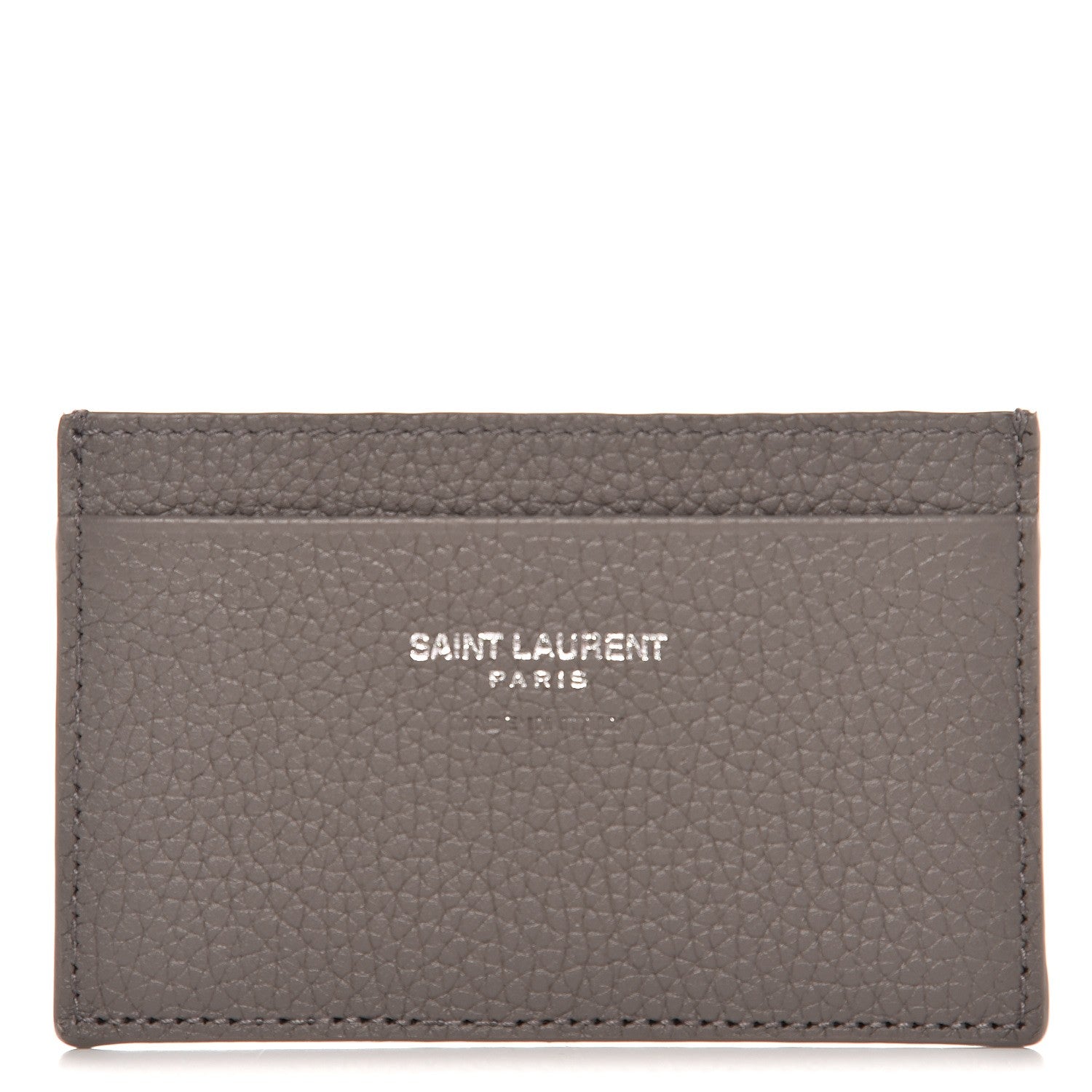 Saint Laurent Grained Calfskin Card Case Wallet Insert Fog 1 of 6