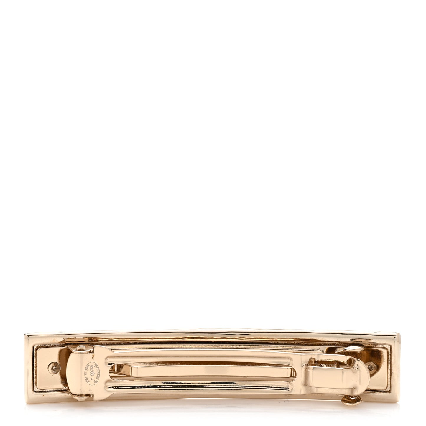 Metal Enamel Logo Hair Clip Gold Black White
