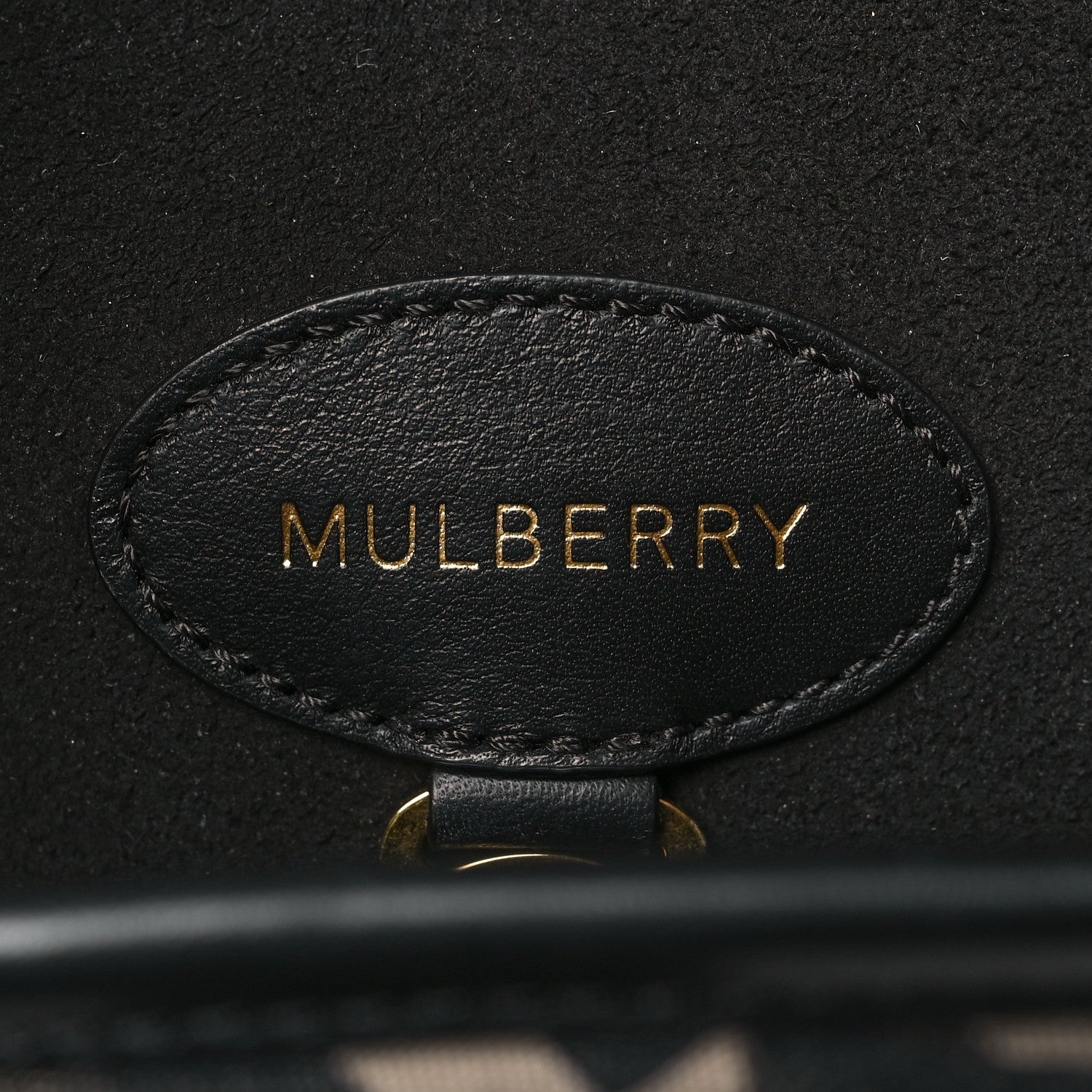Mulberry Monogram Smooth Calfskin Canvas Print Bayswater Black 6 of 11