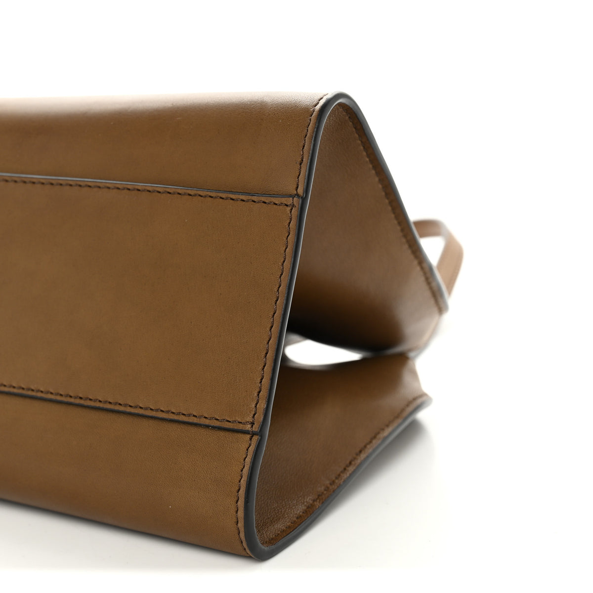 Polished Saddle Calfskin Peggy Clutch Dark Muschio