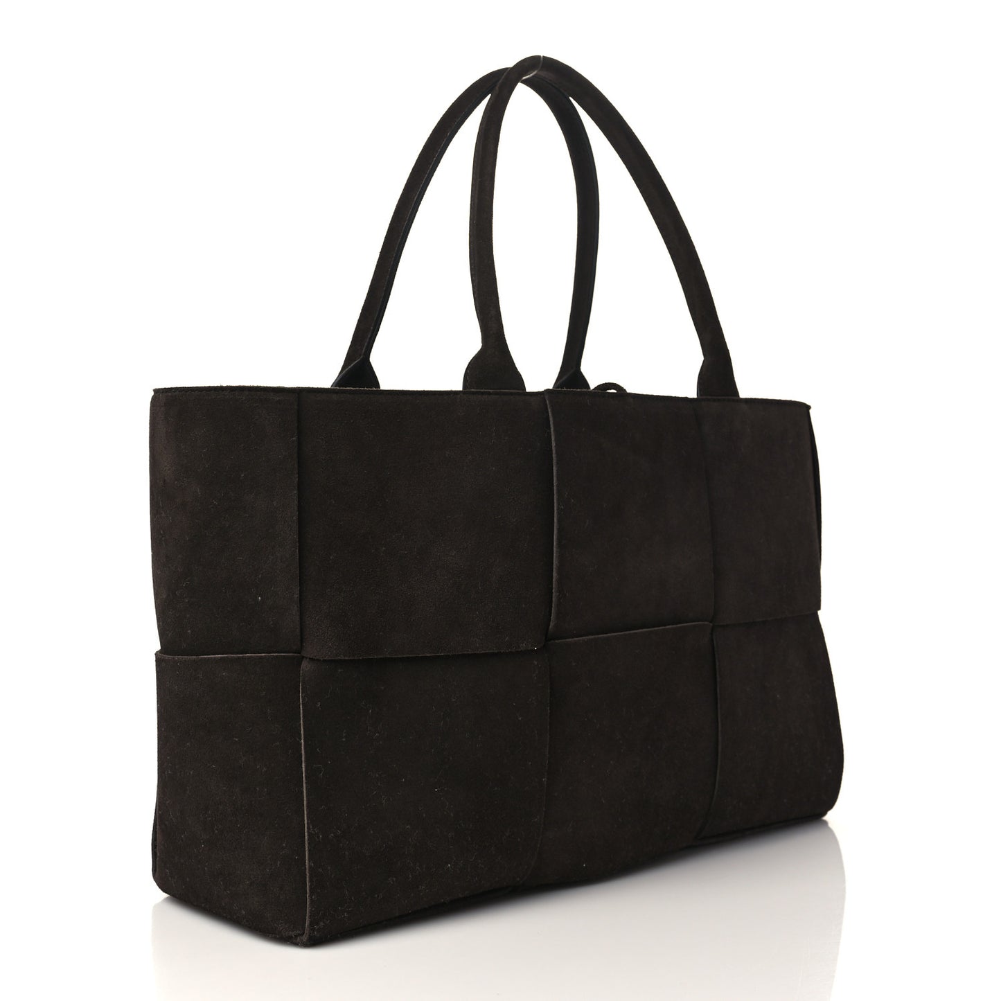 Suede Maxi Intrecciato Arco Tote Fondente