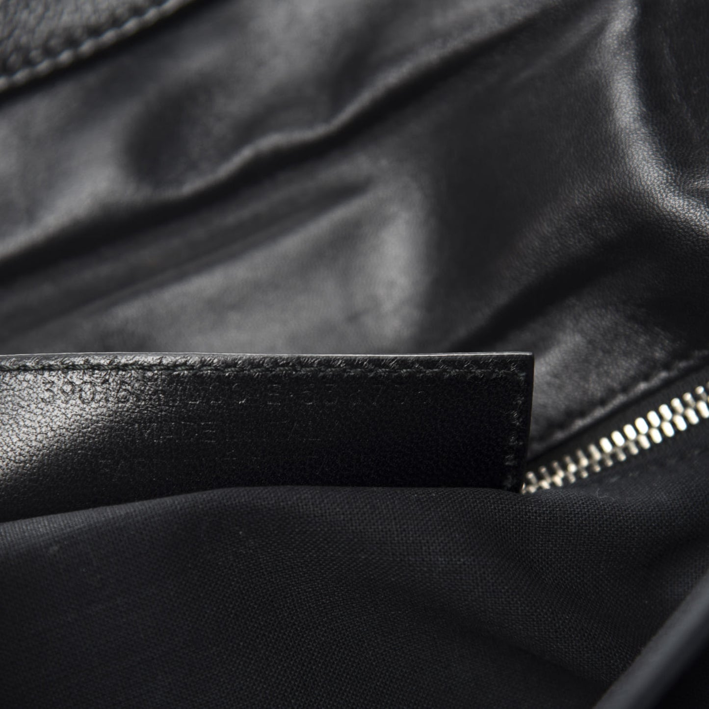 Chevre Silver Metallic Edge Hardware Envelope Clutch Black